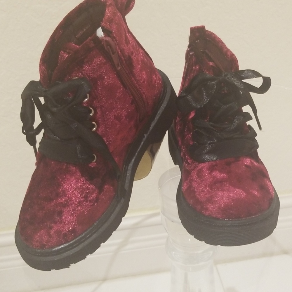 Plum Velvet Boots girls size 13